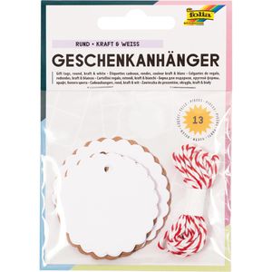 Hängeetiketten Folia Geschenkanhänger Rund