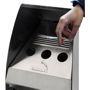 Produktbild für Aschenbecher Böttcher-AG schwarz, für Outdoor, mit Dach