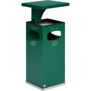 Produktbild für Aschenbecher VAR B32, 12154, moosgrün, Outdoor, mit Dach