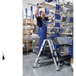 Produktbild für Stehleiter MUNK 43803, nivello-Leiterfüße, beidseitig begehbar
