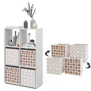 Produktbild für Bücherregal Vicco 47902, weiß, mit 4 Faltboxen
