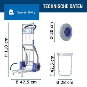 Produktbild für Sackkarre EXPRESSO Paketkarre 88127042G, klappbar
