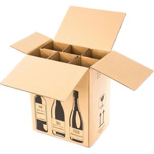 Bong Flaschenkarton Weinkarton, 5 Stück, für 6 Weinflaschen 90 x 375mm, mit PTZ-Zertifikat