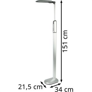 Produktbild für Stehlampe Eschenbach pure vision LED silber, 151 cm