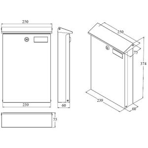 Produktbild für Briefkasten SafePost ScanPro 951 RAL 7016 anthrazit, aus Stahl