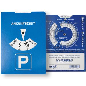 Produktbild für Parkscheibe RNK 3118 aus Karton, manuell
