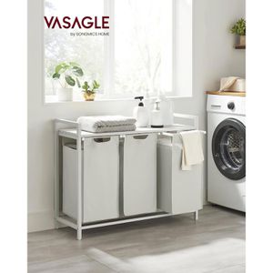 Produktbild für Wäschekorb Vasagle BLH301W01, weiß, 3 Fächer