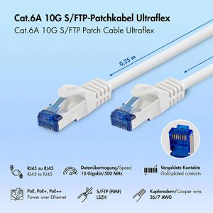 Produktbild für Netzwerkkabel LogiLink Ultraflex, C6A031S, weiß