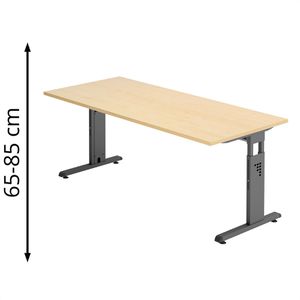 Schreibtisch Hammerbacher O-Serie, ahorn / graphit