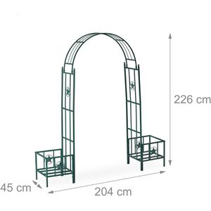 Produktbild für Rosenbogen Relaxdays 10026263, dunkelgrün, mit Pflanzkasten