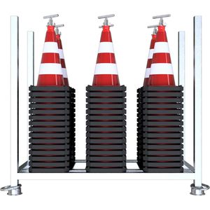 Produktbild für Leitkegel Schake 3L530TL2-SET, rot/weiß, Höhe 50cm