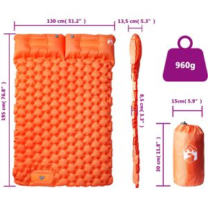 Produktbild für Isomatte vidaXL 4007100, orange, aufblasbar