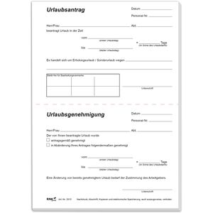 Produktbild für Urlaubsantrag RNK 2915, A5