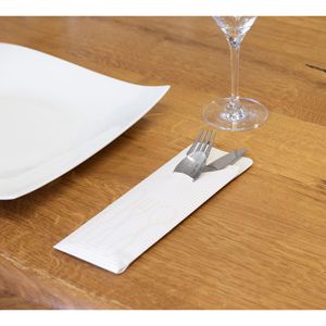 Produktbild für Bestecktaschen Papstar 81014, creme