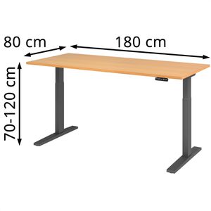 Produktbild für Schreibtisch Hammerbacher XMKA 19, buche / graphit
