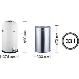 Produktbild für Mülleimer Wesco Kickmaster, weiß matt