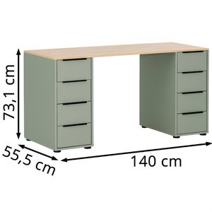 Produktbild für Schreibtisch Möbelpartner Elma, eiche / pistazie