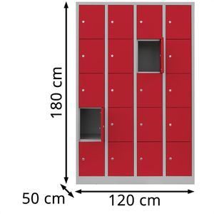 Produktbild für Schließfachschrank Lüllmann 520544, rot