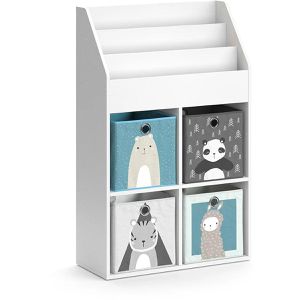 Produktbild für Bücherregal Vicco Luigi, weiß, mit 4 Faltboxen
