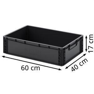 Produktbild für Eurobox AUER ESD EG 64/17 HG, schwarz, 35 Liter