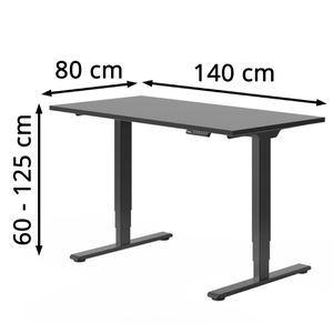 Produktbild für Schreibtisch FlexiSpot E5B, schwarz / schwarz