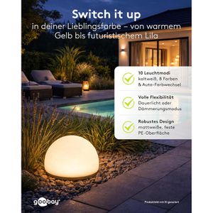 Produktbild für Wegeleuchte Goobay 80204, weiß, mit Solar