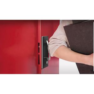 Produktbild für Magazinschrank CP-Möbel Serie 13, grau / rot