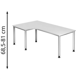 Schreibtisch Hammerbacher H-Serie, weiß / silber