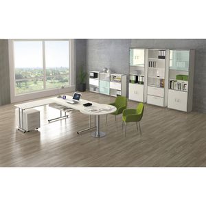 Produktbild für Schreibtisch Kerkmann Artline, weiß / chrom