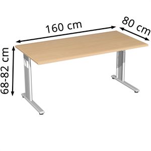 Produktbild für Schreibtisch Geramöbel Flex S-617103-BS, buche / silber