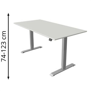 Schreibtisch Kerkmann Move 1, lichtgrau / silber