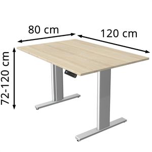 Produktbild für Schreibtisch Kerkmann Move 3 Tube, ahorn / silber