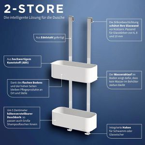 Produktbild für Duschablage Tiger 2-Store Duschkorb, weiß