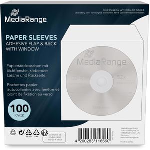 CD-Hüllen MediaRange BOX162, 124 x 124 mm, selbstklebend