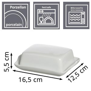 Produktbild für Butterdose Ritzenhoff&amp;Breker Snap Bianco, aus Porzellan