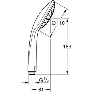 Produktbild für Handbrause GROHE Vitalio Joy 110 Mono, 27315000, verchromt