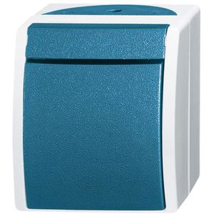 Lichtschalter Busch-Jaeger Ocean 2601/7 W-53, grau / blaugrün