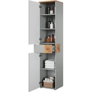 Produktbild für Badschrank Vicco Eden, grau / eiche