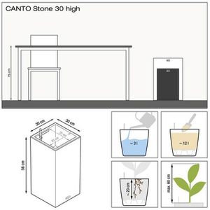 Produktbild für Übertopf Lechuza CANTO Stone 30 high, quarzweiß, 30x56x30 cm