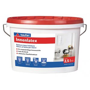 Baufan Wandfarbe Innenlatex, weiß, Latexfarbe, matt, 2,5 Liter