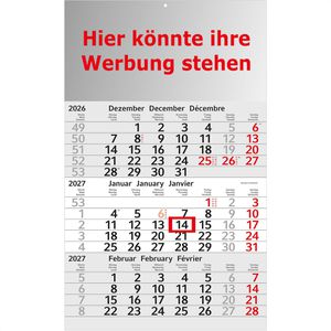 Produktbild für 3-Monatskalender Böttcher-AG Budget, mit Werbedruck