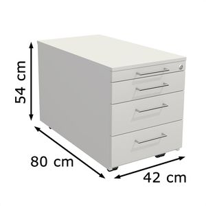 Produktbild für Rollcontainer Kerkmann Artline 7477, aus Holz, weiß