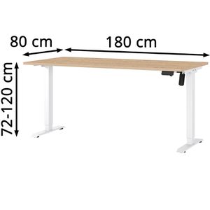 Produktbild für Schreibtisch Germania Profi 3.0, 8025-664, eiche / weiß
