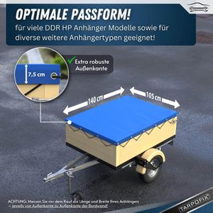 Produktbild für Anhänger-Plane Tarpofix FP18, wasserdichte Flachplane