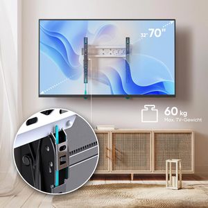 Produktbild für TV-Wandhalterung Onkron TM5-BW, bis 60 kg, schwarz/weiß