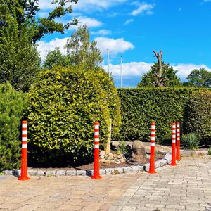 Produktbild für Absperrpfosten UvV Flex Ecoline 75, orange/weiß, Kunststoff