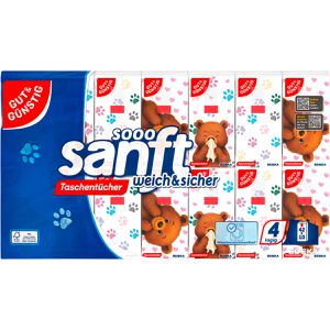 Produktbild für Taschentücher Gut&amp;Günstig sooo sanft, Designedition, Päckchen