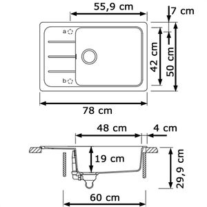 Produktbild für Spülbecken SCHOCK Formhaus D-100LS, Einzelbecken, onyx
