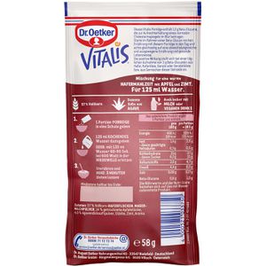 Produktbild für Haferbrei Dr.Oetker Vitalis Porridge, Apfel Zimt