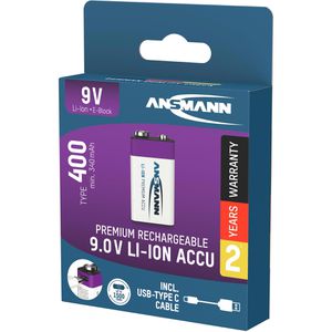 Produktbild für Akku Ansmann 1314-0005, 9 V, 340 mAh